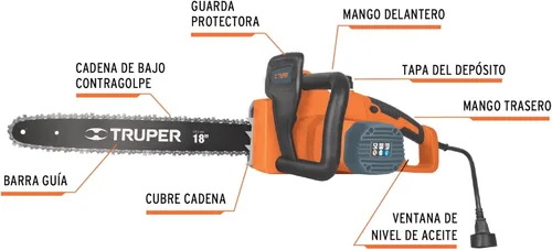 Miniatura 2 de TRUPER Motosierra eléctrica MOTE-18 18" 1,600 W