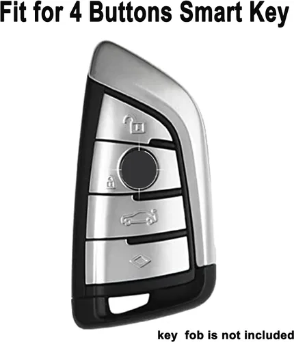 Miniatura 2 de Funda para llavero BMW 1 2 5 7 M Series X1 X 4 X5 X 6 F15 F16 F48 Soporte de caja de entrada remota sin llave ABS patrón de fibra de carbono (negro)