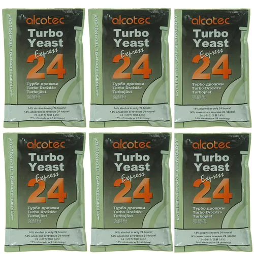 Alcotec Levadura turbo de 24 horas | Levadura de cerveza en polvo | Levadura de vino para la elaboración de vino | Levadura seca | Levadura