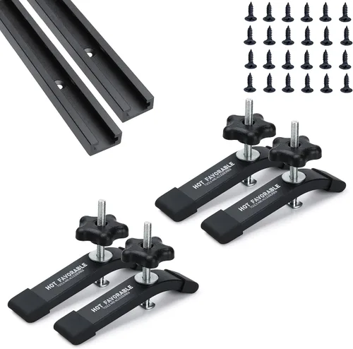 Miniatura 12 de Abrazaderas de sujeción en T de aluminio, 6-3/8 pulgadas de largo x 1-1/4 pulgadas de ancho, carpintería y abrazaderas, chorro de arena fina