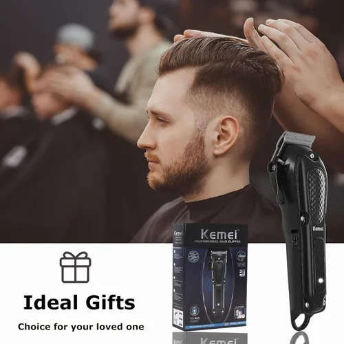 Miniatura 7 de KEMEI Cortapelos profesional para hombres, cortadora de pelo inalámbrica y con cable, recortadora de barba recargable para barberos/uso doméstico