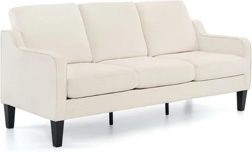 Miniatura 16 de VINGLI Sillas decorativas beige para sala de estar, silla tapizada cómoda de mediados de siglo, sillón moderno para dormitorio, oficina en casa