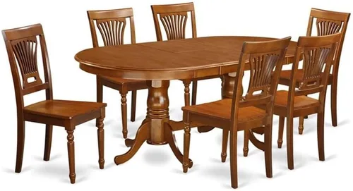 Miniatura 11 de East West Furniture PLAI5-BLK-W - Juego de comedor de 5 piezas para 4 personas, incluye una mesa de comedor ovalada con hojas de mariposa y 4 sillas