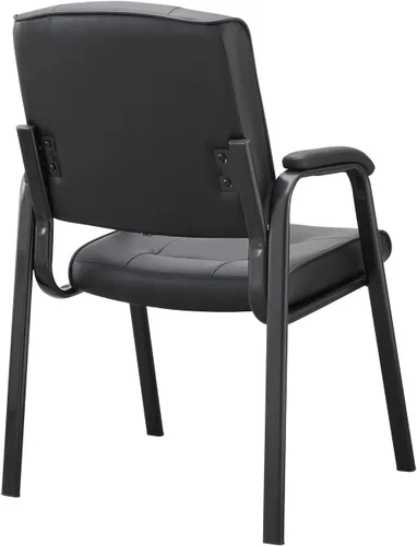 Miniatura 10 de Naomi Home Sillas de oficina para invitados, sillas apilables de piel sintética con reposabrazos, cómodo asiento de recepción para clínicas
