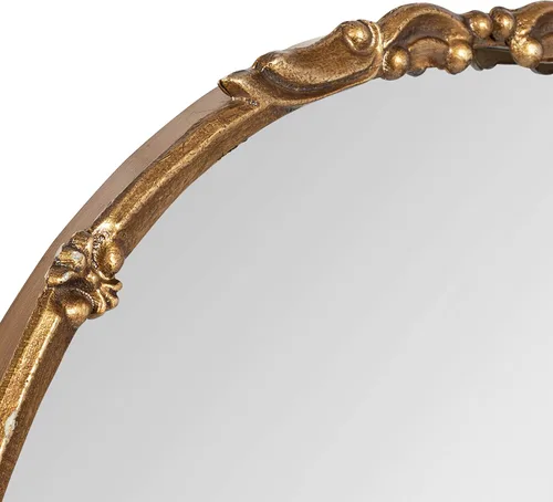 Miniatura 9 de Kate and Laurel Brynley Espejo redondo decorativo de metal, 24, dorado antiguo, espejo circular tradicional adornado con detalles de hierro