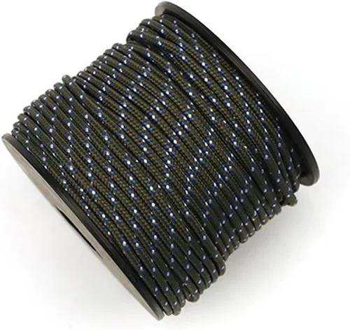 Miniatura 25 de Cuerda de nailon trenzada sólida de 1/8 pulgadas (3mm) de 164 pies, cordón paracord de 5 hebras, cuerda delgada para manualidades, multiusos