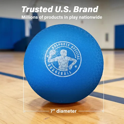 Miniatura 5 de GoSports Inflatable Dodgeballs - Choose 5 Inch or 7 Inch No Sting Balls - Set of 6 Includes Ball Pump & Mesh Bag Paquete de 6 bolas de 7" - Azul
