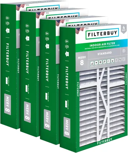 Miniatura 10 de Filterbuy Filtro de aire MERV 8 Essential Dust & Allergy Defense de 10 x 17 x 2 pulgadas (paquete de 4), filtros exteriores plisados electrostáticos