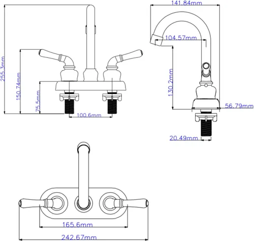 Miniatura 7 de Grifo de fregadero de baño RV – Reemplazo de grifo de fregadero de níquel cepillado para caravanas, cámpers, quintas ruedas, casas rodantes