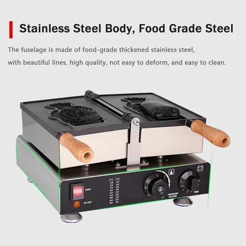 Miniatura 4 de Taiyaki - Plancha para hacer gofres de pescado, máquina eléctrica Taiyaki, máquina para hacer gofres de mermelada o helado de uso comercial