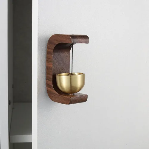 Miniatura 6 de IcosaMro Zen - Timbre magnético de madera para el hogar y los negocios, timbre de puerta colgante para entrada, calcomanía para refrigerador y Nogal