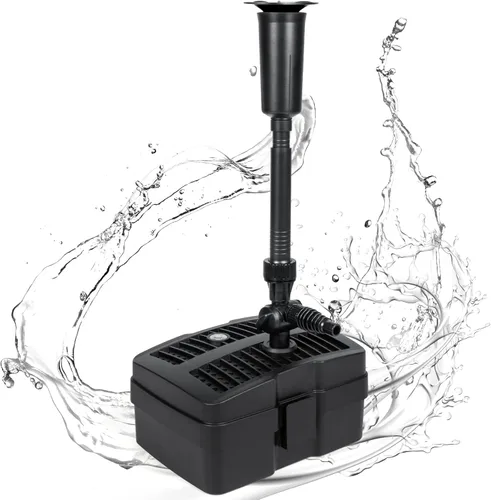 Anbull Bomba de fuente de filtro de estanque, bomba de agua sumergible de 660 GPH 110 V/50 W para estanques al aire libre, sistema de filtro de