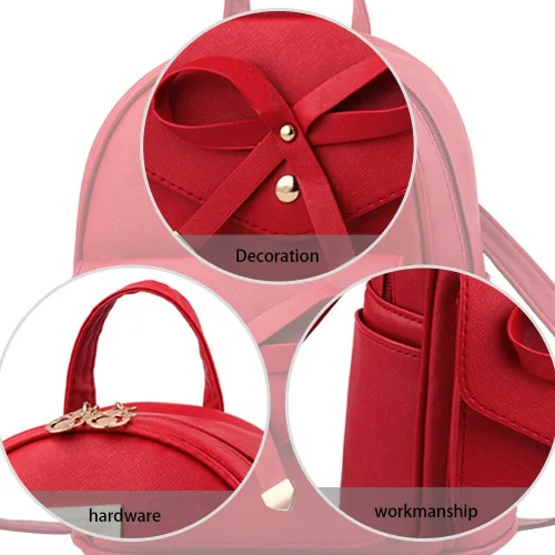 Miniatura 3 de Bonita mochila de piel con lazo para mujer