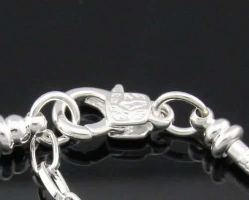 Miniatura 2 de Yeshan pulsera con cadena de serpiente y dijes, bañados en plata, con cierre de mosquetón clásico se adapta a todas las pulseras Chamilia, Troll