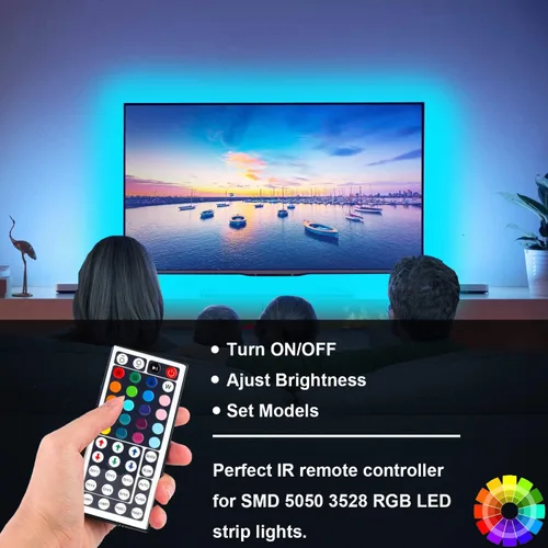 Miniatura 2 de Control remoto de tira de luces LED RGB de 44 teclas, reemplazo de control remoto IR para tira de luces LED SMD 5050 3528 2835 RGB (1 paquete)