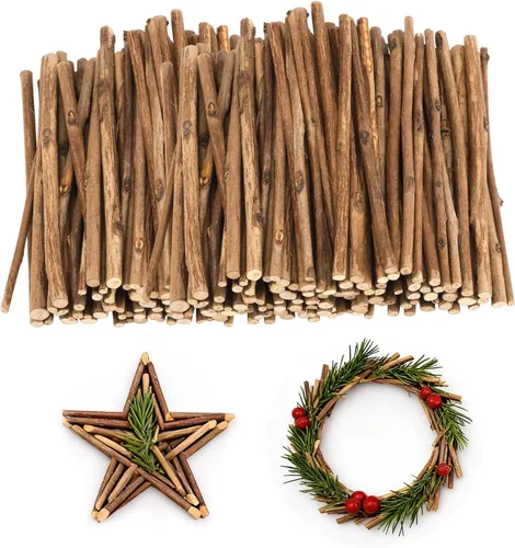 Miniatura 7 de TKOnline - 100 palitos de madera de 3.94 pulgadas, 0.1-0.2 pulgadas de diámetro, para manualidades, accesorios de fotos, palos de madera