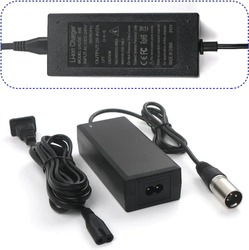 Miniatura 4 de Reemplazo del cargador XLR de 3 pines de 29.4V2A para carga de batería de litio y carga de aspiradora, cargador de batería 12Ah
