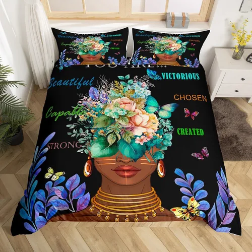 Miniatura 23 de Happy Camping - Juego de funda de edredón tamaño Queen, con temática de caravana de dibujos animados, estilo rústico, estilo granja, juego de ropa
