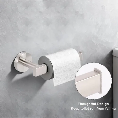 Miniatura 4 de NearMoon Soporte cuadrado de papel higiénico para baño, acero inoxidable SUS304 de alta calidad, montado en la pared, para baño, cocina, baño Níquel