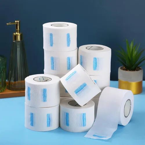 Miniatura 2 de 4000 tiras 40 rollos desechables de papel de peluquería para cortar el pelo, tiras de cuello elásticas para peluquería, banda elástica