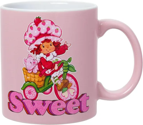Miniatura 23 de Silver Buffalo Strawberry Shortcake Bake the World a Better Place - Taza ancha de cerámica con leche, 17 onzas