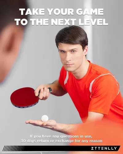 Miniatura 8 de Pala de ping pong con tecnología de carbono Serie de rendimiento, hoja de la más alta calidad de 7 capas, velocidad experta/borde/equilibrio
