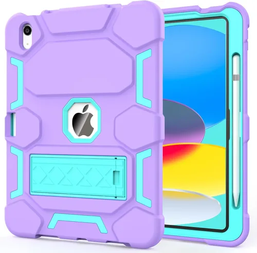 Miniatura 26 de CCMAO Funda para iPad de 6ª/5ª generación (9.7 pulgadas, 2018/2017), iPad Air de 2ª generación (2014) con soporte, funda protectora híbrida a prueba