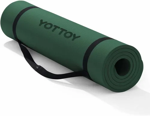 YOTTOY Tapete de Yoga, Tapete de Yoga Extra Grueso (1/2 pulgada), Tapete Profesional de TPE para Ejercicio, Tapete de Entrenamiento Antideslizante