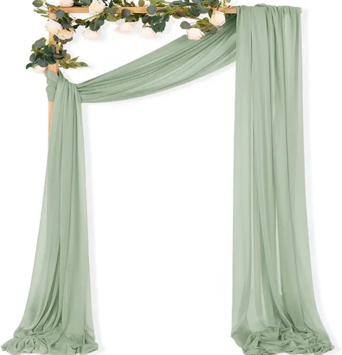 Miniatura 46 de MLMC 1 panel de tela para arco de boda azul bebé, 29 x 20 pies, cortinas de gasa extralargas transparentes de 6.6 yardas, paneles de cortinas