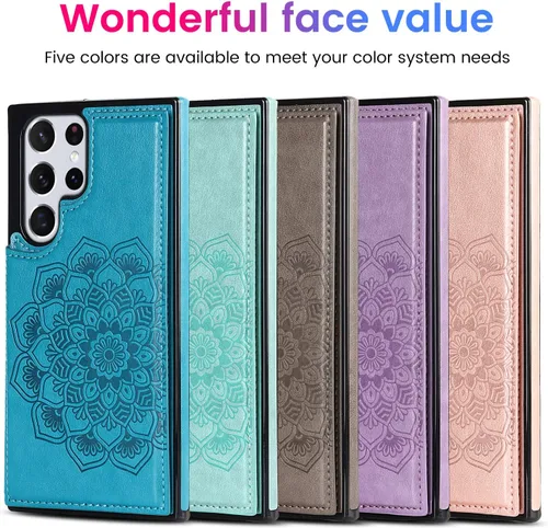 Miniatura 9 de Asuwish Funda compatible con Samsung Galaxy S22 Ultra 5G y protector de pantalla de vidrio templado, accesorios para celular, ranura para tarjetero