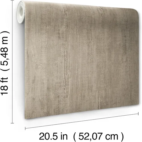 Miniatura 7 de RoomMates RMK12674PL Papel pintado de madera natural dimensional gris pardo