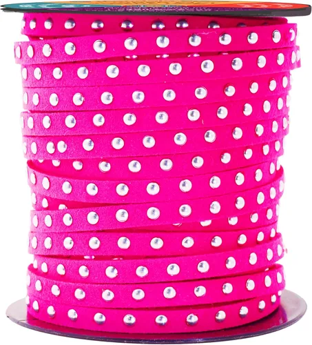 Miniatura 19 de Mandala Crafts Cordones de gamuza sintética para fabricación de joyas, 20 yardas, tiras de cordones de cuero con tachuelas doradas, cuerdas planas
