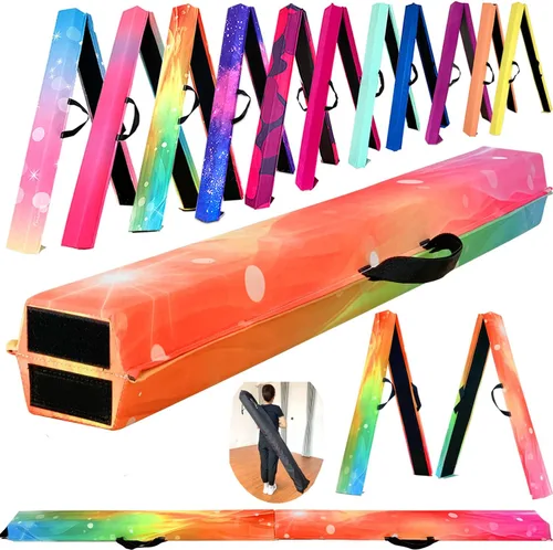 Miniatura 15 de MARFULA Viga de Gimnasia Plegable de 6 PIES / 8 PIES / 9 PIES Viga de Equilibrio de Espuma para Suelo - Extra Firme - Cubierta de Gamuza - Parte