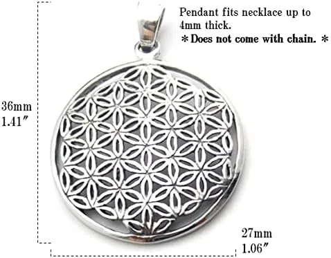 Miniatura 4 de Colgante de plata de ley 925 con diseño de flor de la vida de COSUMOSU