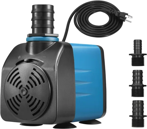 Miniatura 8 de TONGCHANT Bomba sumergible, 800 GPH y elevación de 10 pies Bomba de fuente de flujo ajustable de 60 W para tanque de peces de estanque pequeño