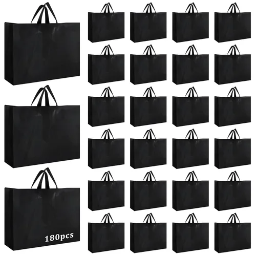 Miniatura 25 de Amylove 80 bolsas de regalo transparentes a granel con asa, bolsa de plástico esmerilado, embalaje reutilizable, envoltura de golosinas