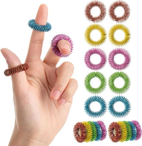 Miniatura 13 de Mr. Pen - Anillos sensoriales con puntas, paquete de 10, tonos de joya, juguetes sensoriales para aliviar el estrés, anillo para ansiedad