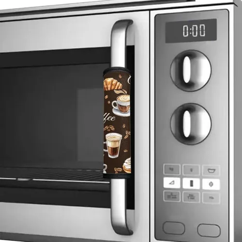 Miniatura 4 de Juego de 4 fundas protectoras de repuesto para manija de puerta de refrigerador con temática de té de la tarde para microondas, horno, refrigerador