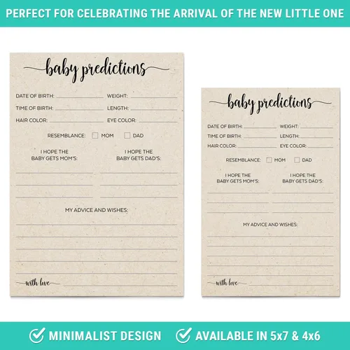 Miniatura 5 de 321Done Predicciones y tarjetas de consejos para bebés, fabricadas en Estados Unidos, bronceado de 4 x 6, divertidos juegos y actividades
