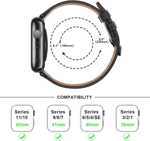 Miniatura 5 de Anlinser Correas compatibles con Apple Watch Band de 1.654 pulgadas, 1.614 pulgadas, 1.575 pulgadas, 1.496 pulgadas, para mujeres y hombres, diseño