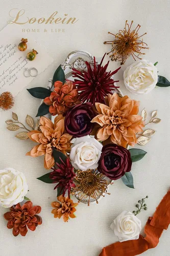Miniatura 2 de Lookein Flores Artificiales para Decoración de Boda DIY, Ramo de Novia, Centros de Mesa, Guirnalda de Flores, Decoración de Arco de Flores