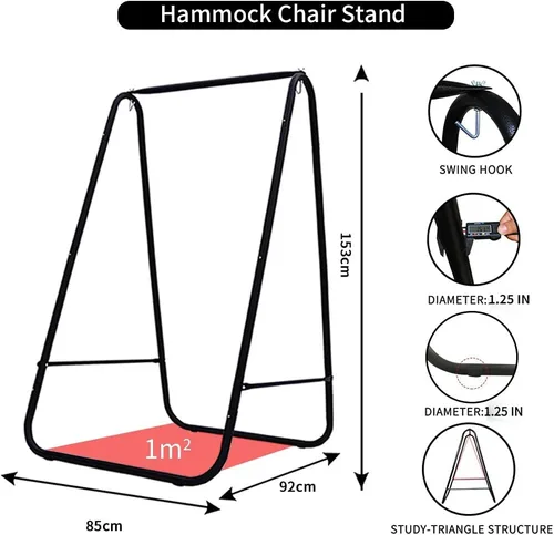 Miniatura 8 de YUCAN Soporte para Silla Hamaca con Silla Columpio Colgante Incluida, Resistente a la Intemperie y que Ahorra Espacio, Soporte Máximo 450 Libras