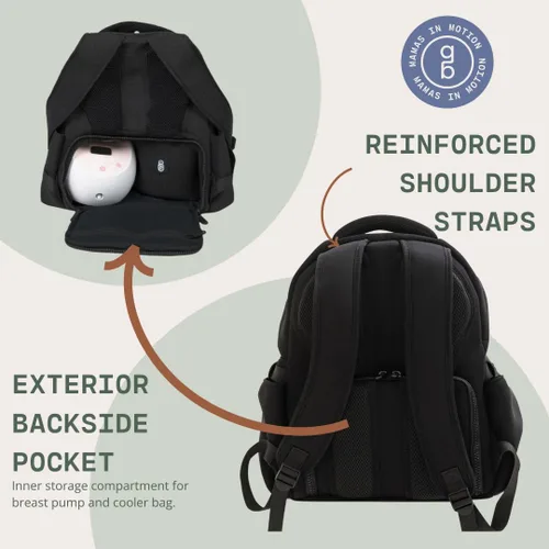 Miniatura 5 de Extractor de leche y bolsa de pañales compatible con Spectra S1, S2, Medela, neopreno portátil para bebés, enfriador de leche materna de viaje, Negro