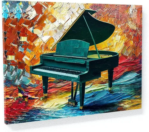 Miniatura 12 de Sense Canvas Piano 18 - Lienzo decorativo para decoración del hogar, póster pequeño de 16 x 12 pulgadas, 0.75 pulgadas