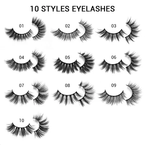 Miniatura 3 de DYSILK - 10 pares de pestañas de visón 6D, pestañas postizas dramáticas de volumen grueso pestañas postizas naturales suaves extensión maquillaje