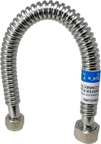Miniatura 25 de PROCURU Paquete de 1 conector flexible para calentador de agua de acero inoxidable de 3/4 pulgadas FIP x 48 pulgadas (4 pies), certificado seguro