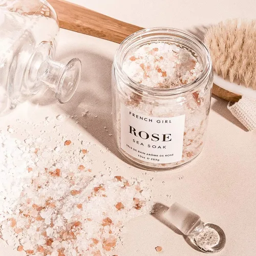 Miniatura 3 de Sales de baño French Girl Rose – Sal calmante de Epsom para remojar, mezcla aromaterapéutica de sal del mar muerto para dolores musculares