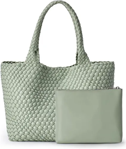 Miniatura 13 de Bolso de hombro tejido para mujer, asa superior de moda, piel vegana suave