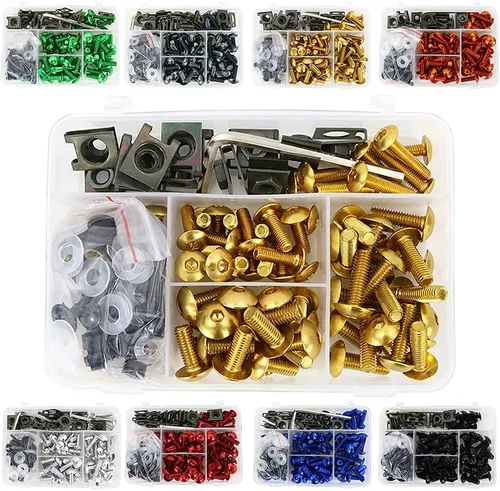 Miniatura 11 de Juego de pernos universales para carenado de motocicleta Fit para serie CRF-R, serie YZ, serie Ninja/ZX, serie GSX/DRZ, tornillos de fijación