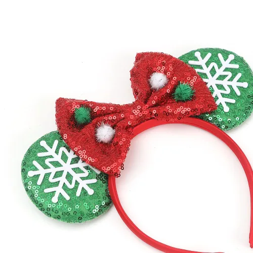 Miniatura 17 de Diadema negra con orejas de ratón de lentejuelas con lazo de ala de poliuretano, lazo de pelo de murciélago de Halloween, decoración de fiesta